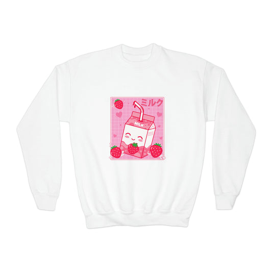 Strawberry Milk Youth Crewneck Sweatshirt