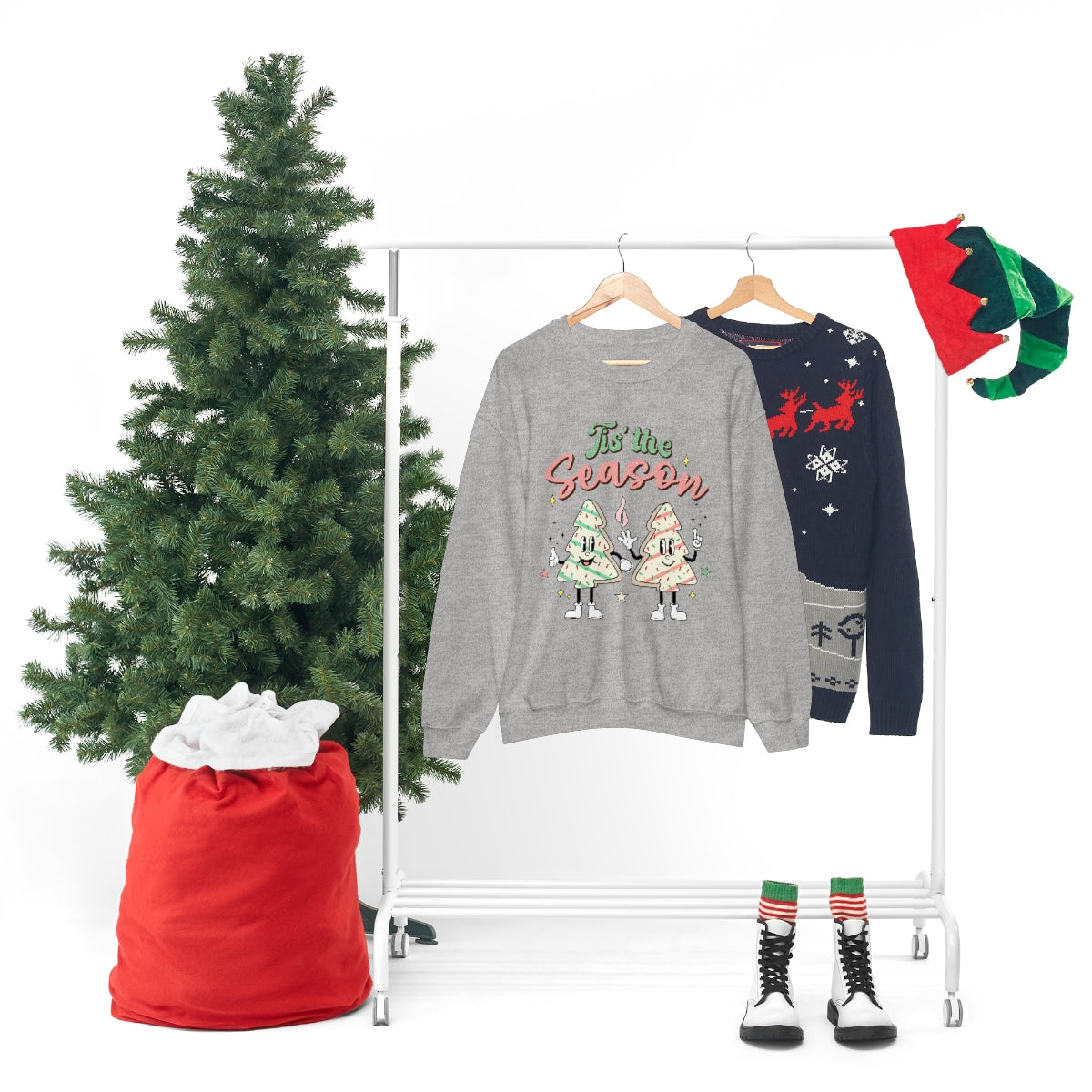 Tis' The Season Cookie Trees Unisex Crewneck Sweatshirt