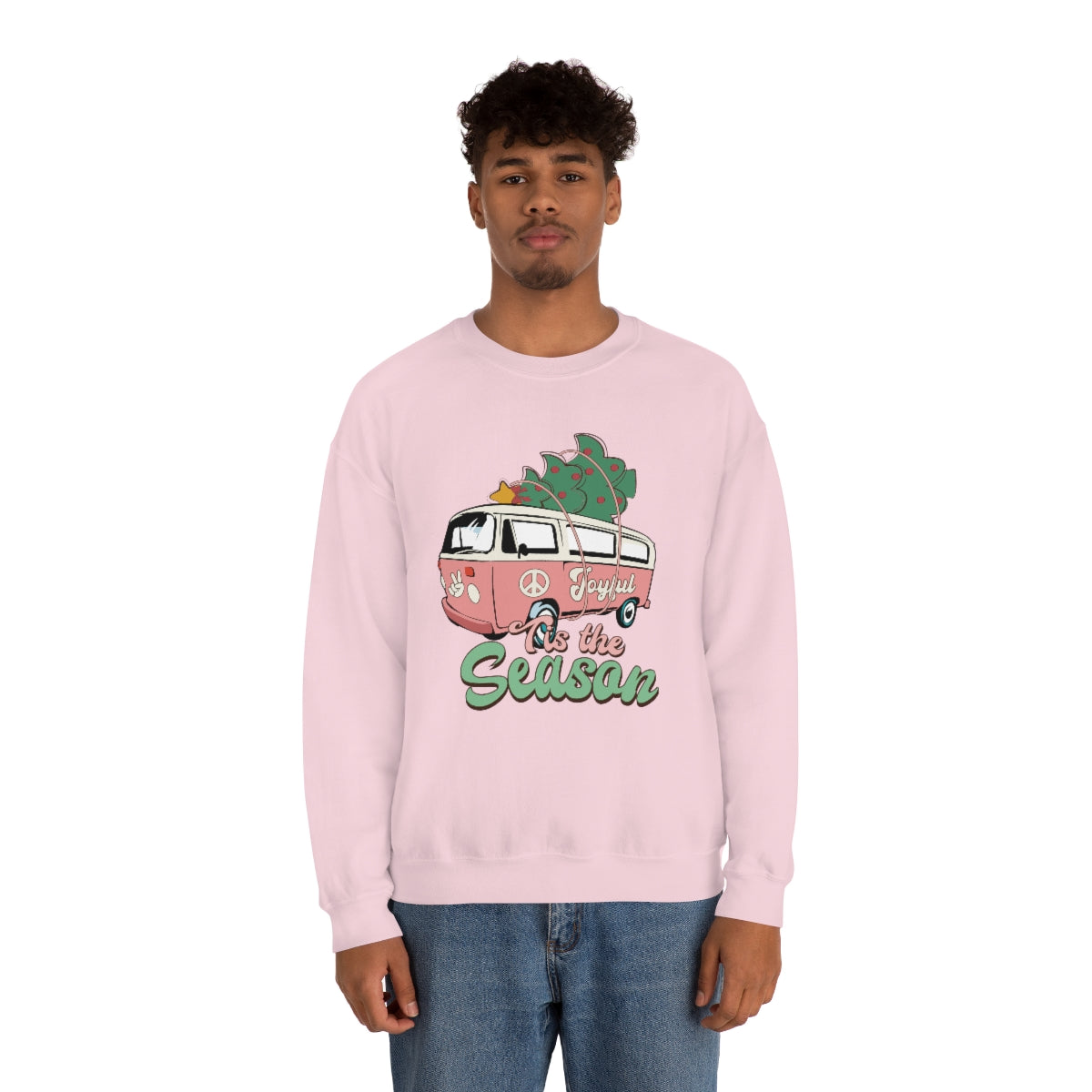 Tis' The Season Hippie Van Unisex Crewneck Sweatshirt