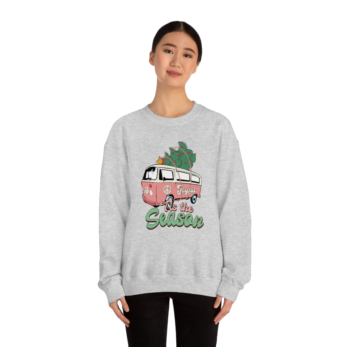 Tis' The Season Hippie Van Unisex Crewneck Sweatshirt