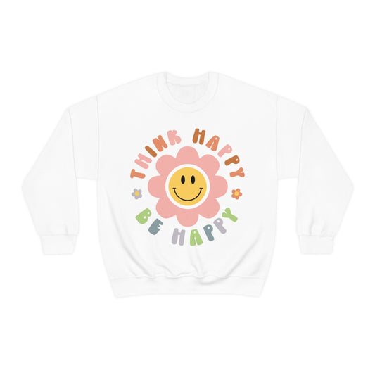 Think Happy Be Happy Unisex Heavy Blend™ Crewneck Sweatshirt