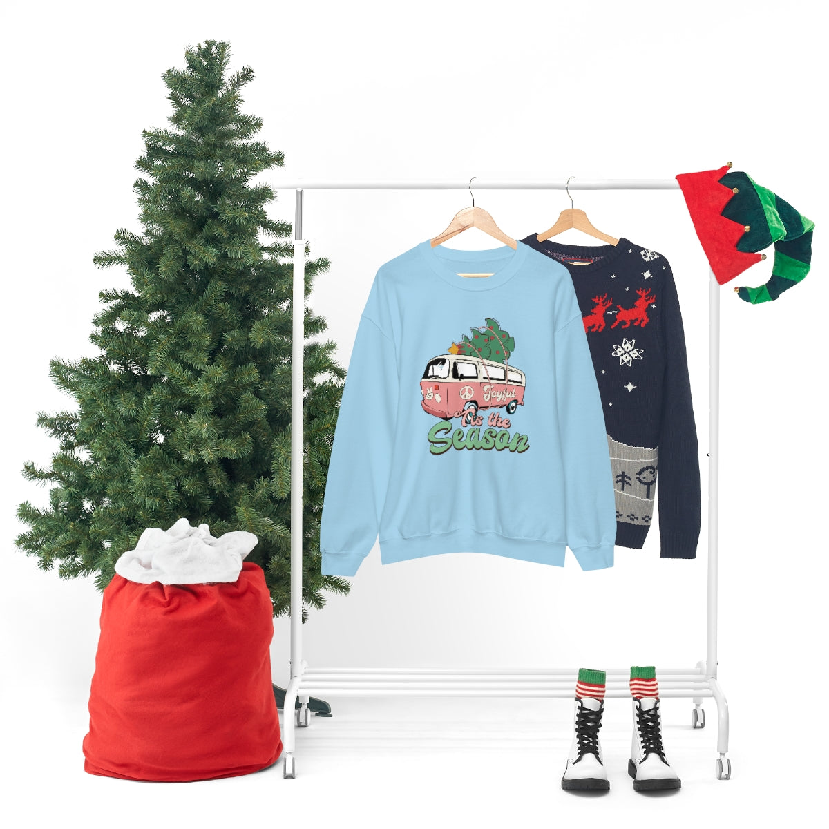 Tis' The Season Hippie Van Unisex Crewneck Sweatshirt