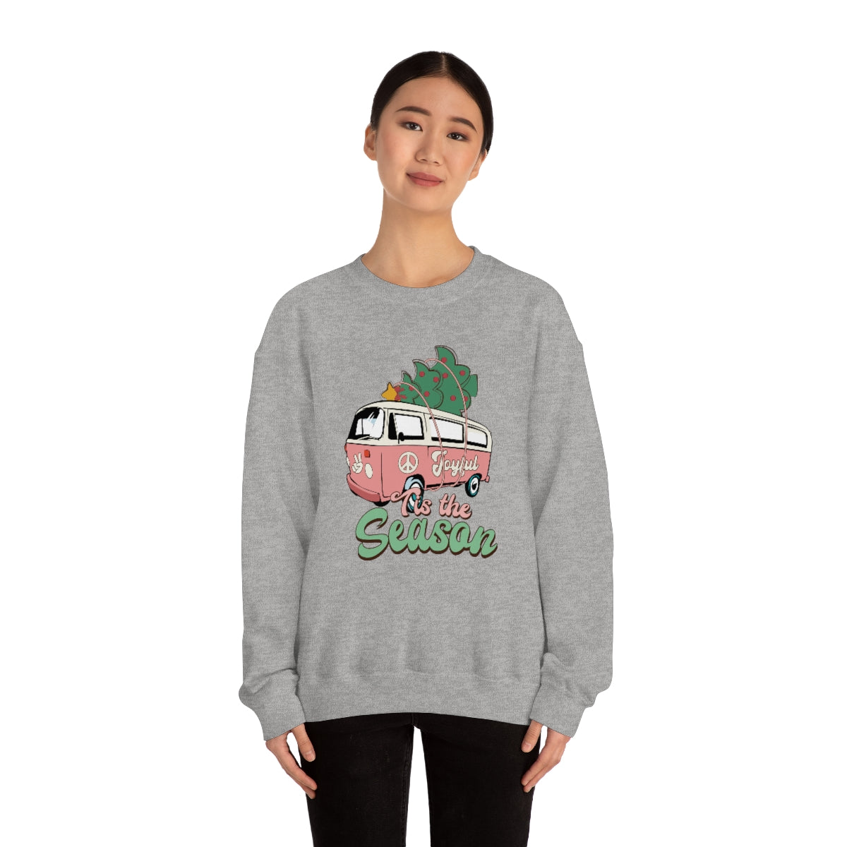 Tis' The Season Hippie Van Unisex Crewneck Sweatshirt