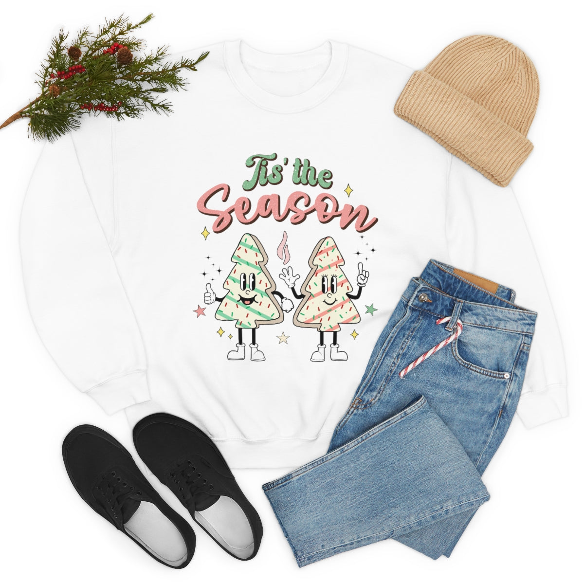 Tis' The Season Cookie Trees Unisex Crewneck Sweatshirt