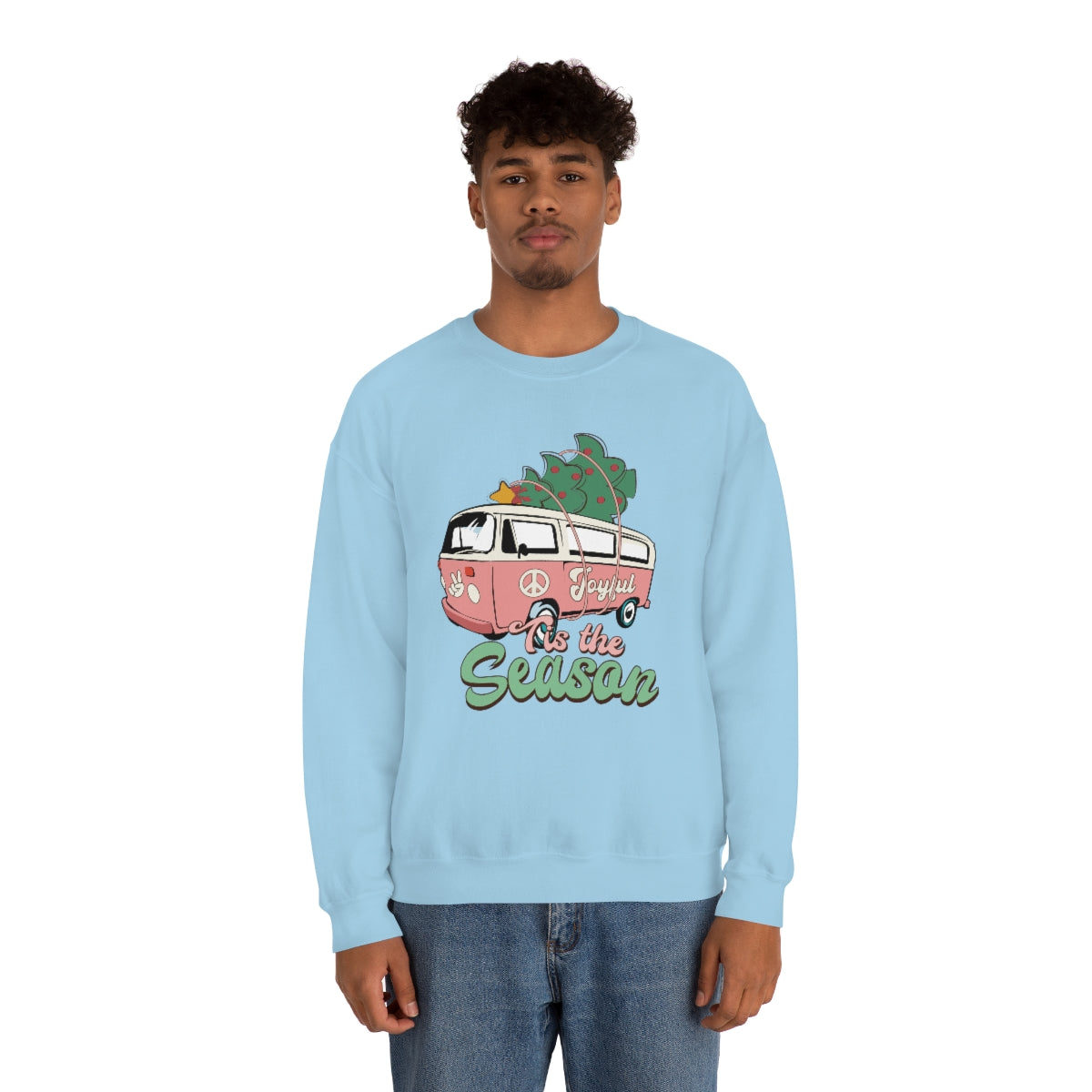 Tis' The Season Hippie Van Unisex Crewneck Sweatshirt