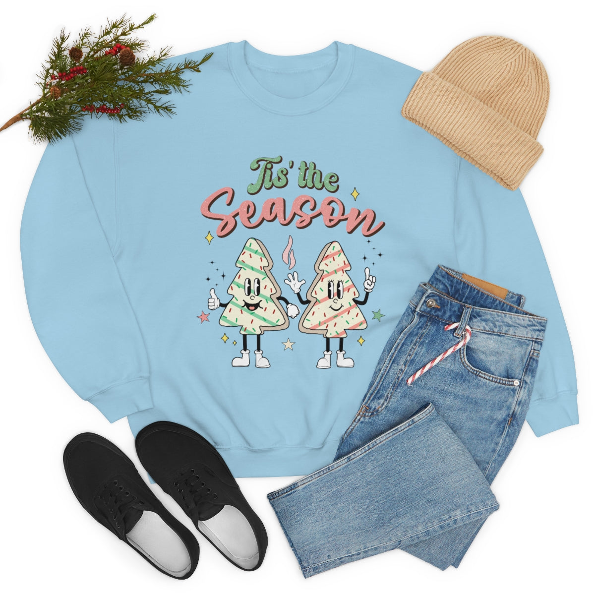 Tis' The Season Cookie Trees Unisex Crewneck Sweatshirt