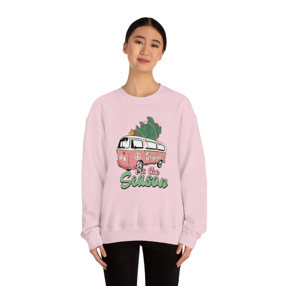 Tis' The Season Hippie Van Unisex Crewneck Sweatshirt