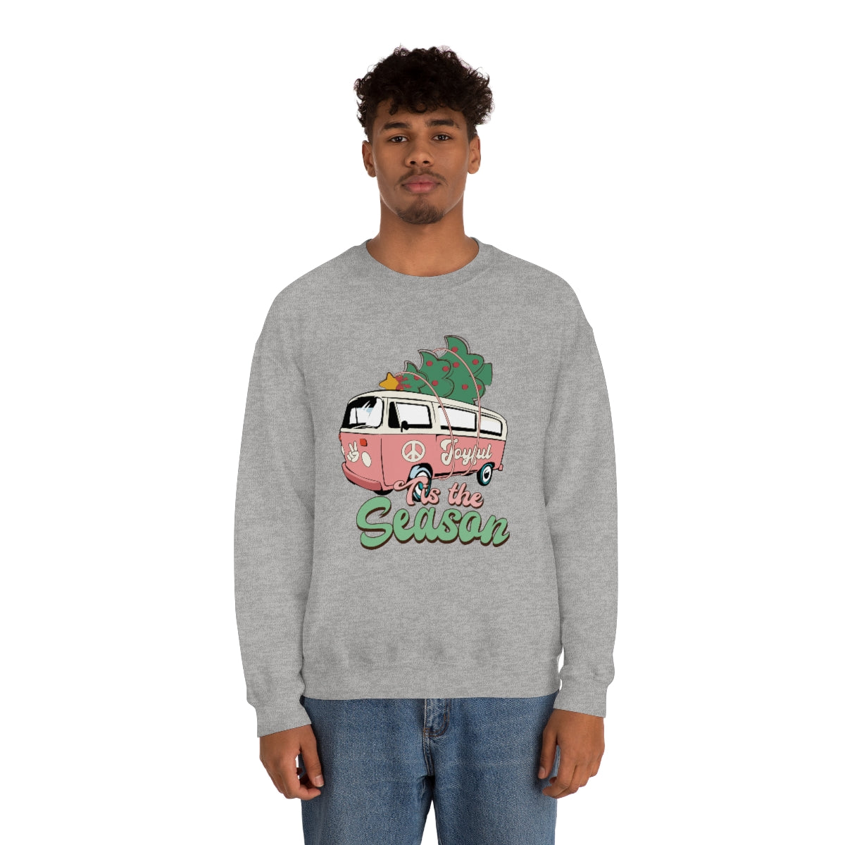 Tis' The Season Hippie Van Unisex Crewneck Sweatshirt