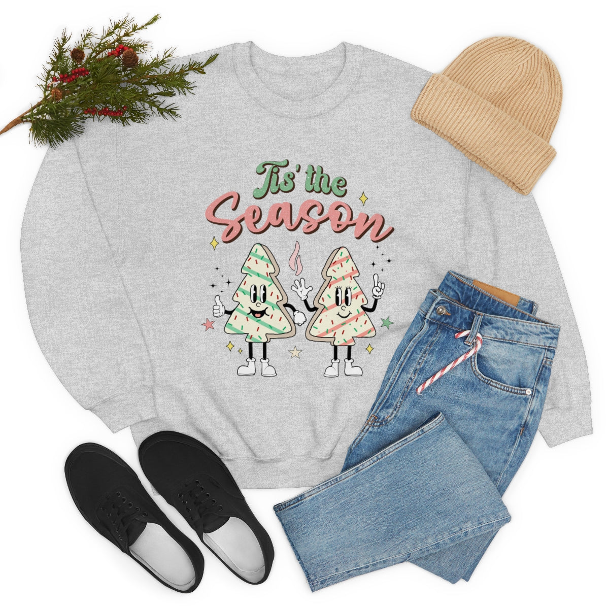 Tis' The Season Cookie Trees Unisex Crewneck Sweatshirt