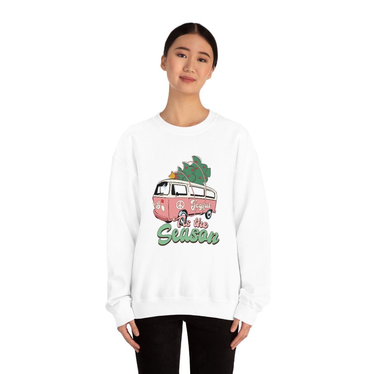 Tis' The Season Hippie Van Unisex Crewneck Sweatshirt