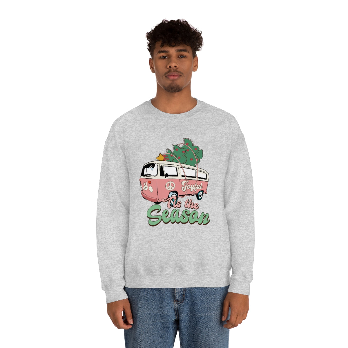 Tis' The Season Hippie Van Unisex Crewneck Sweatshirt