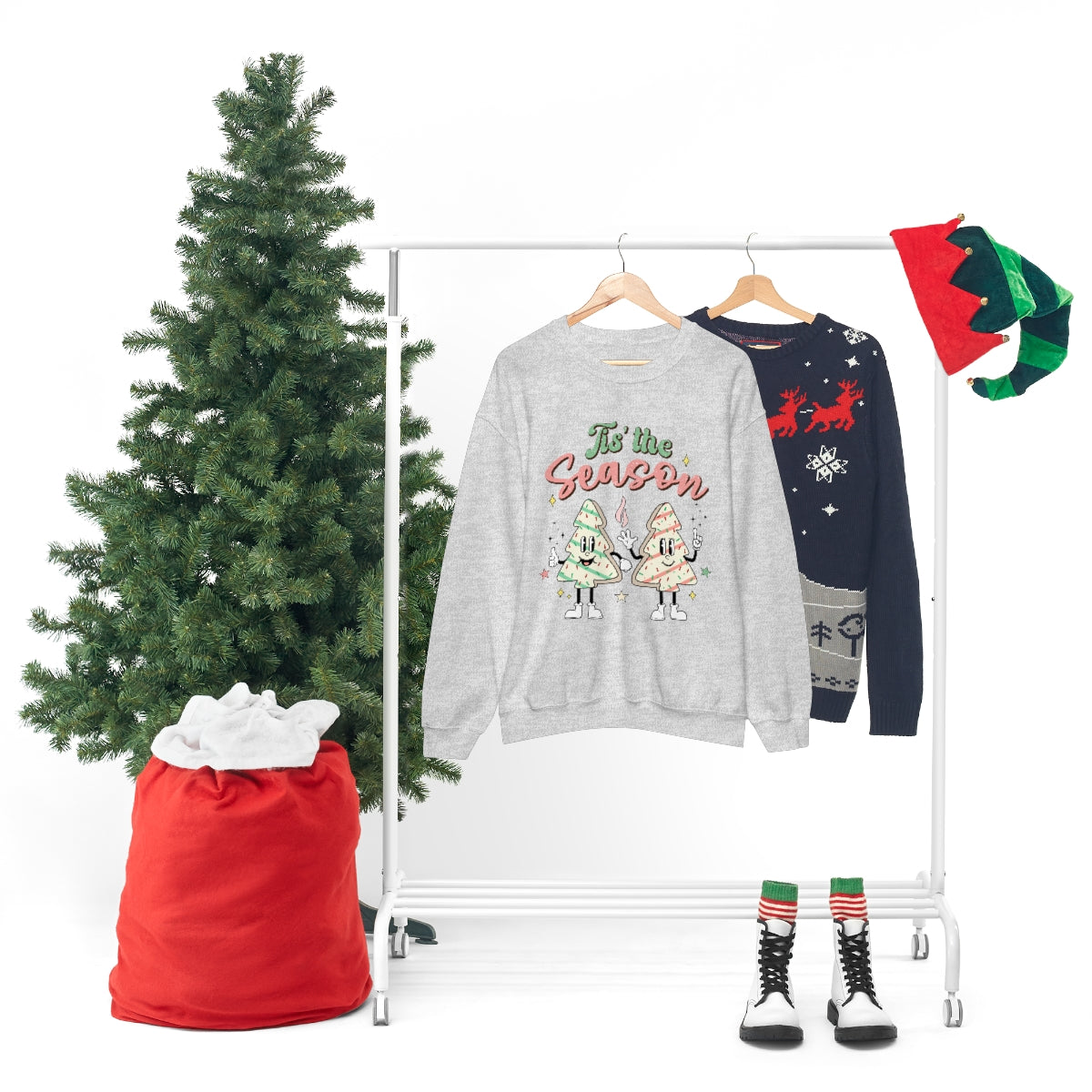 Tis' The Season Cookie Trees Unisex Crewneck Sweatshirt