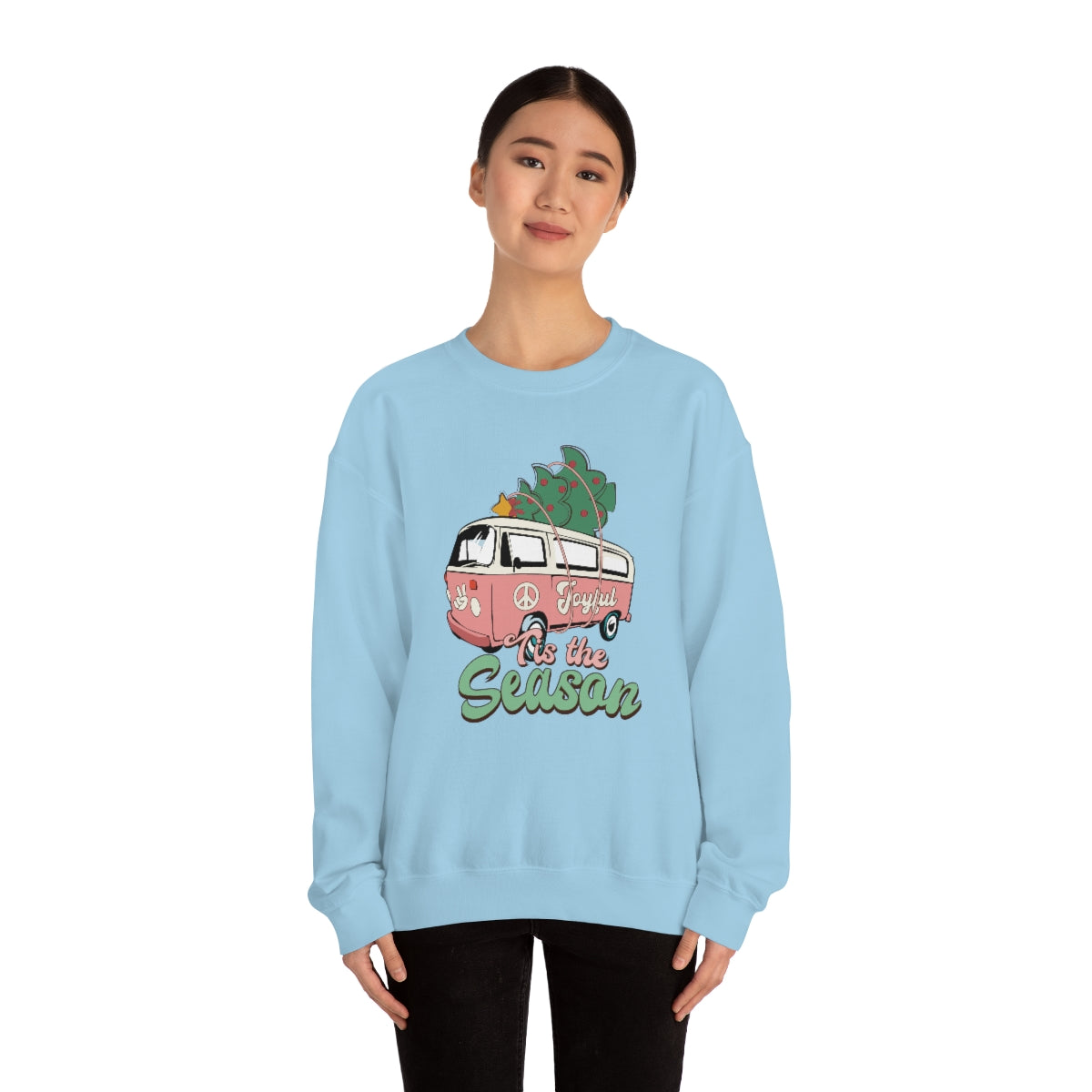 Tis' The Season Hippie Van Unisex Crewneck Sweatshirt