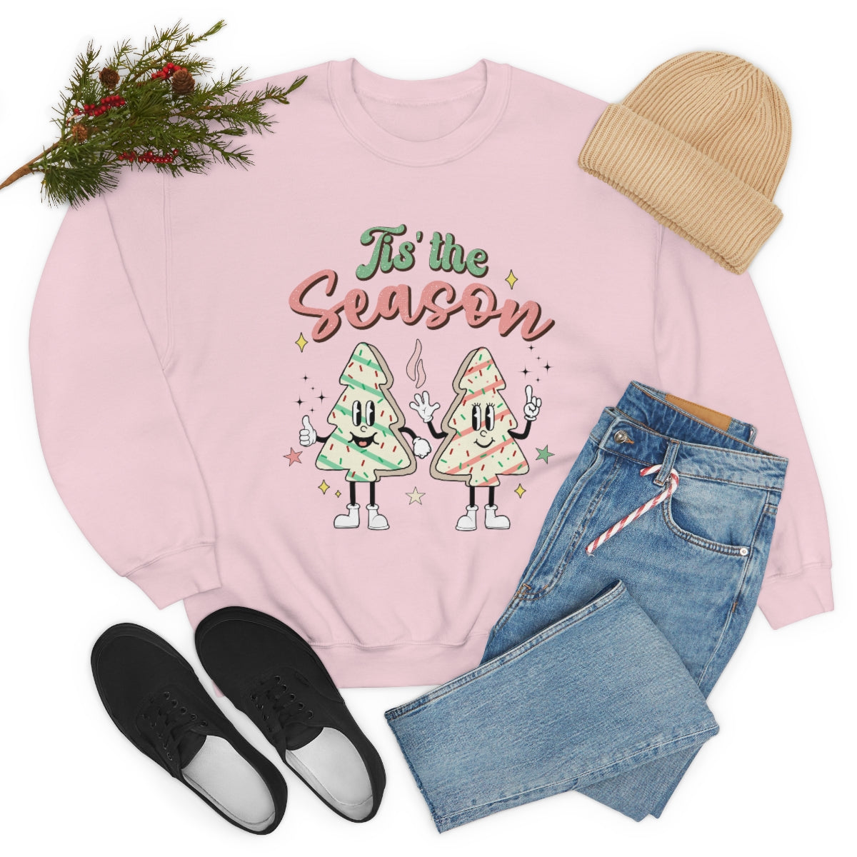 Tis' The Season Cookie Trees Unisex Crewneck Sweatshirt