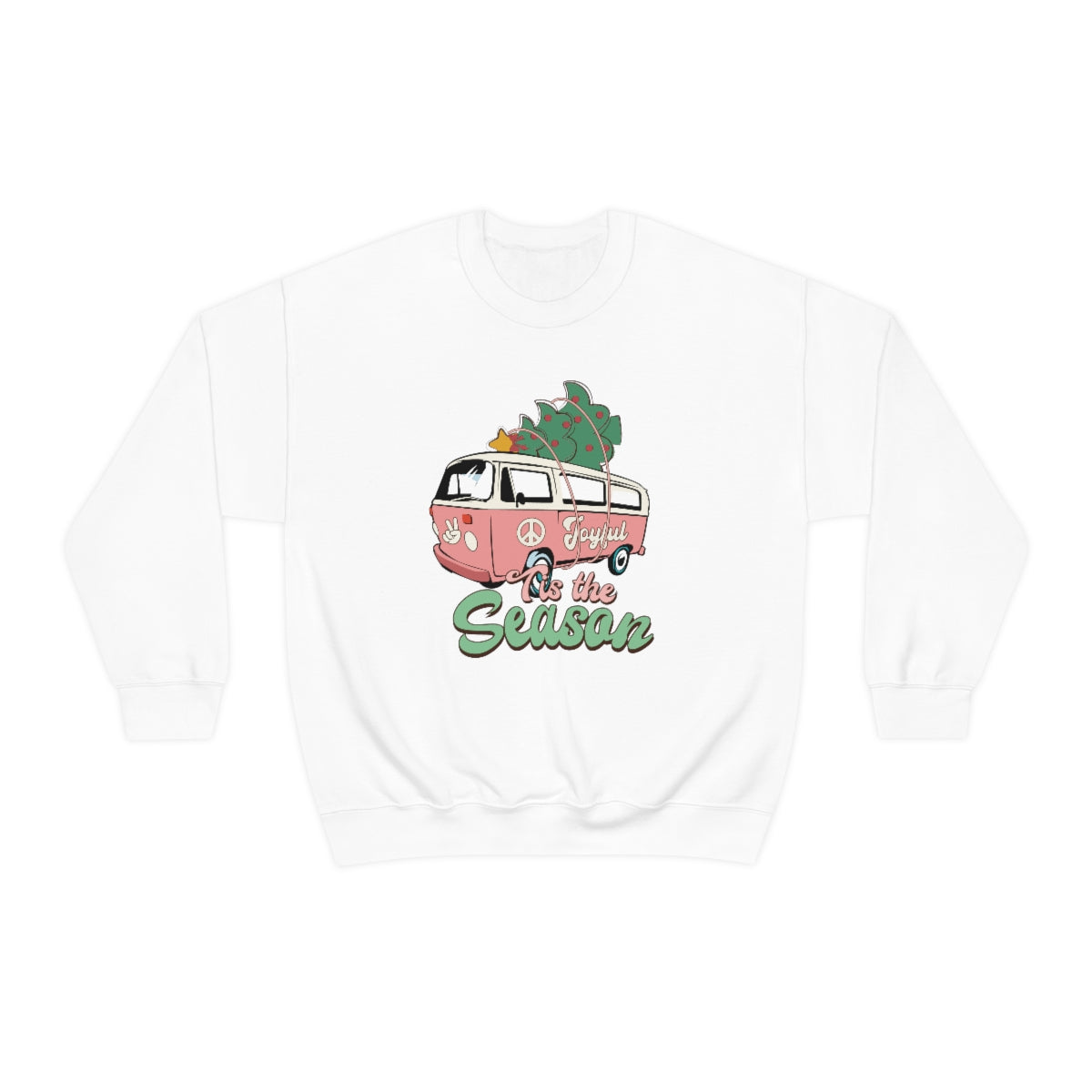 Tis' The Season Hippie Van Unisex Crewneck Sweatshirt