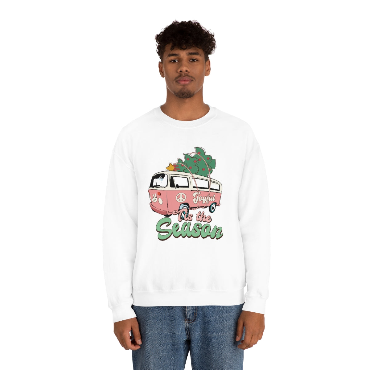 Tis' The Season Hippie Van Unisex Crewneck Sweatshirt